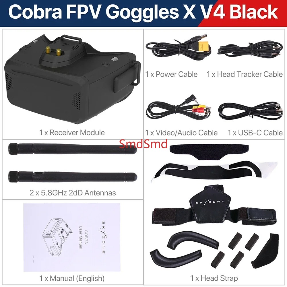 แว่นตา FPV Cobra SD X V4 ความล - Drone Racing Goggles บทวิจารณ์และราคา